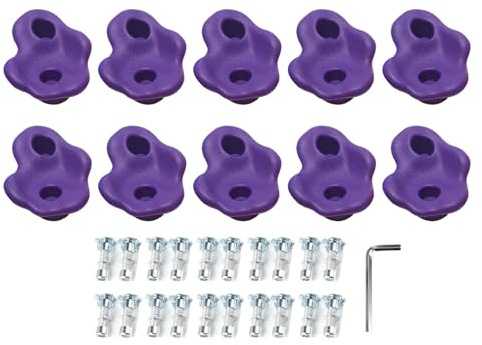 Fyearfly Klettergriffe für Innen- und Außenwände, ergonomisch, Violett, 10 Stück