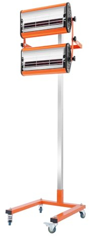 binxun Infrared Paint Dryer 2000W Car Infrared Paint Heating Heater Lamp 360 Degree Rotating Head & Adjustable Height & Timer Car Baking Paint Tool Wave Infrared Paint Drying Lamp for On-Site Repair | Professional Infrared Curing Lamp with 360° Rotation, Timer Control and Mobile Stand for Fast Paint Drying