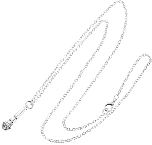 JOINPAYA Ciondolo a Microfono Resistente All’usura Quotidiana Collana da Donna in Lega Argento e Adatta per e Utilizzo Quotidiano