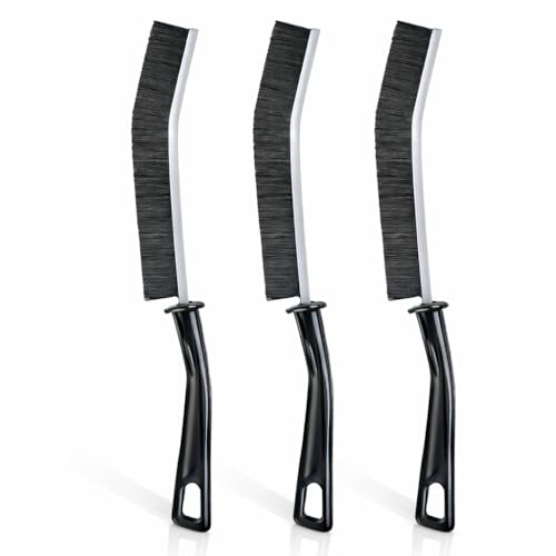 Emclee Easigrip Crevice Cleaning Brush Pack of 3 – Hard Bristle Cleaning Brush for Narrow Groove & Corners in Home, Kitchen, Bathroom, Window Gaps