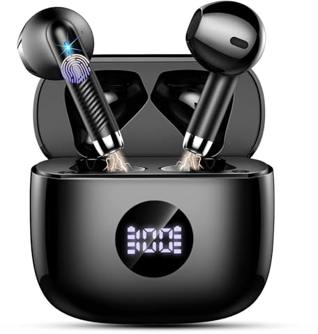 zakotu 2026 Cuffie Bluetooth 5.4, 40 Ore Cuffie In Ear Cancellazione Rumore ENC e 4 HD Mics, Auricolari Bluetooth, HiFi Cuffiette, IP7 Impermeabile, Cuffie Senza Fili, LED Display