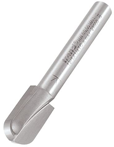 Trend Professional Radius Router Cutter, 5mm Radius, 1/4 Inch Shank, 10mm Cut Diameter & 18mm Cut Length, Tungsten Carbide Tipped, Without Bearing, 12/5X1/4TC