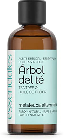 Essenciales - Aceite Esencial de Árbol de Té BIO, 100% Puro y con Certificado ECOLÓGICO, 100ml | Aceite Esencial Melaleuca Alternifolia - Tonificante, Antiséptico y Antifúngico