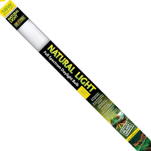 Exo Terra Natural Light, ideales Tageslicht für alle Reptilien, Amphibien, Wirbellosen und Pflanzen, Leuchtstoffröhre T8, 18W, 60cm, Gelb