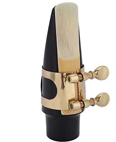 SOULONG Saxophonmundstück, Tenorsaxophon, ABS-Mundstück-Set mit Kappe, Metallschnalle, Schilfrohrpolster, Musikinstrumente