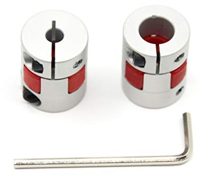 Befenybay 2PCS 5mm to 10mm Aluminium Plum Flexible Shaft Coupling Diameter 20mm Length 25mm Connector Flexible Coupler for 3D Printer CNC Machine and Servo Stepped Motor（5x10mm）