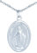 MicVivien Damen Halskette Jungfrau Maria Anhänger 925 Sterling Silber Medaillon Schmuck mit Singapurkette 45cm
