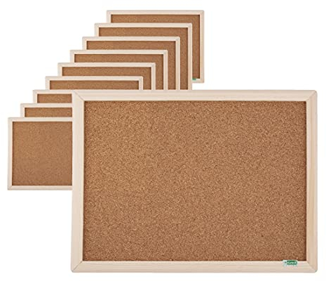 D.RECT Lot de 10 tableaux en liège avec cadre en bois - 30 x 40 cm