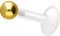 PIERCINGLINE PTFE Labret mit Gewinde Titan AUFSATZ KUGEL 4 mm Piercing Lippe Nase Ohr Helix Goldfarben 1,2 x 8 mm