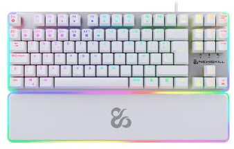 NEWSKILL Gungnyr TKL Pro Teclado Gaming optomecánico RGB tenkeyless Gateron Red hotswap Blanco