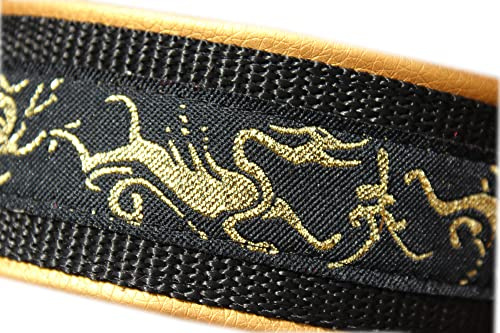 Breites Hundehalsband Keltisch Schwarz Gold
