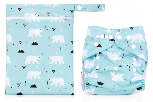 Alimos Swim Nappy and Waterproof Bag Washable Reusable for Happy Baby (0-3 Years) UK Brand