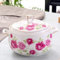 FROOWAN Tureen de cerámica con tapa, 3 L de gran capacidad para servir con asas dobles para cocina, porcelana, blanco puro, apto para microondas y lavavajillas (tipo 4)
