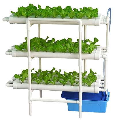 simimasen Hydroponic System Grow Kit - 108 Löcher 12 Rohre, 3 Schichten Plant Vegetable Hydrokultur, für Hydroponische, Erdlose Pflanzenanbau-Systeme