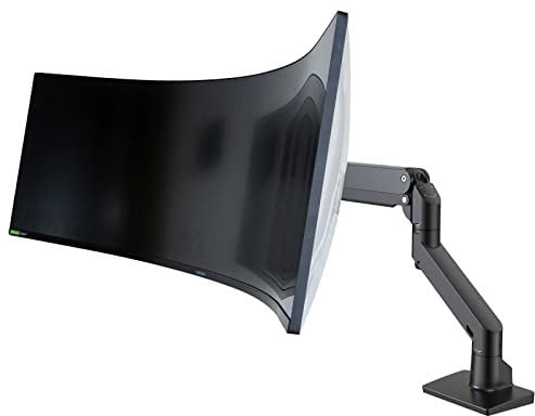 BEWISER Heavy Duty Monitor Arm Ultrawide Mount for 34-49 inches and New 57 inches Screens,Weight Capacity Up to 44 lbs,Full Motion Height Swivel Adjustable Monitor Arm(Black)