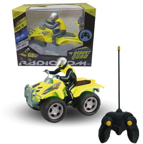 ODS - Radiocom Desert Quad, Moto Radiocommandée Jouet, 7 Fonctions, Échelle 1:8, 27 x 21 x 15 cm, Âge +6 Ans