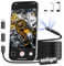YUFFQOPC Endoskopkamera mit Licht, 1920P HD Dual Lens Endoskop,Endoskopkamera mit 8+1 LED-Leuchten, Inspektionskamera mit 16,5 Fuß/5 m IP67 Wasserdichtem Halbstarrem Kabel,für Android und iOS