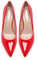 Gizelle Damen Büro-Arbeitsschuhe, niedriger Absatz, spitzer Zehenbereich, Party, Hochzeit, Pumps für Damen, rotes Leder, 41 EU