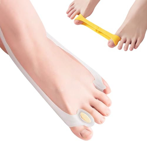 Nimisyra 2 Stück Zehenspreizer Set,Silikon Hallux Valgus Zehenspreizer,Hallux valgus Korrektur,Hallux Valgus Bandage,Big Toe Strap Zehen korrektur Pfelege,Hallux Valgus Korrektur Set Transparent