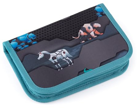TOPGAL Penn - Federmäppchen für Jungen/Kinder mit Zwei Klappen, gepolstert, mit Stundenplan und Gummischlaufen. (Penn 24013)