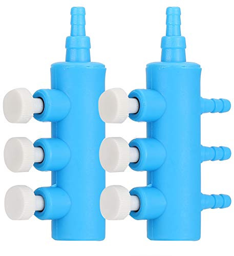 Haofy Aquarium-Luftverteiler, Robustes Luftpumpenventil, 2 Stück 2-Wege-Sauerstoffverteiler für Aquarien (Eine Minute und DREI)