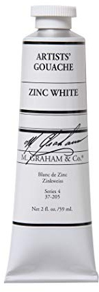 M. Graham 2-Ounce Tube Gouache Paint, Zinc White