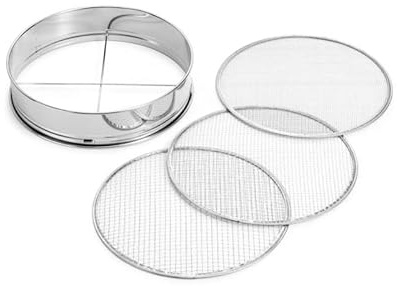CERTRE Setaccio Giapponese in Acciaio Inox Ø 37 cm con 3 Reti (Ø 2, 4, 7 cm) - 3in1 - Accessorio per Bonsai, Piante Giardinaggio (SPEDIZIONE Euro 11,90 Fino a 40kg di Prodotti Stesso Ordine)