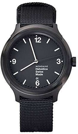 Mon Helvetica no1 Bold 43 Herren Uhr analog Schweizer Quarzwerk mit Nylon Armband MH1.B1221.NB