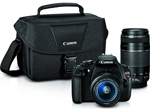 Canon EOS Rebel T5 + EF-S 18-55mm f/3.5-5.6 III + EF 75-300mm f/4-5.6 III Kit fotocamere SLR 18 MP CMOS 5184 x 3456 Pixel Nero