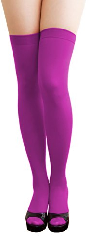 Oblique Unique® Halterlose Overknees Strumpfhose in Lila