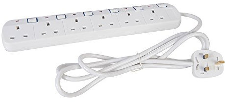 Power Master 379955 Switched Extension Lead with Neon Indicator 230V 6-Gang 2m