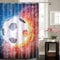VÄLSON Duschvorhang 180x180 cm This is Football Fußball incl. Ringe mit verstärkte Lochleiste und Gewichtsaum Antibakteriell Antischimmel