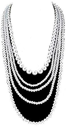 MeiPing Sautoir À Pendentif À Bretelles en Strass Multicouche