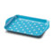 Zeal Mini Serving Tray, Dotty Design 18cm x 14cm Aqua