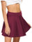 EXCHIC Damen Casual Basic Vielseitige Dehnbare Taille Rock Flared Plissee Mini Skater Rock, Mini-Weinrot, X-Groß