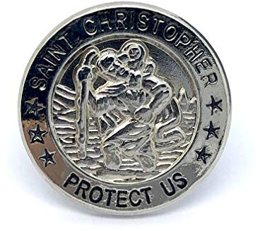 Patch Nation Saint Christopher Protect Us Metall Badge Pin Pins Radfahrer Anstecker Broschen