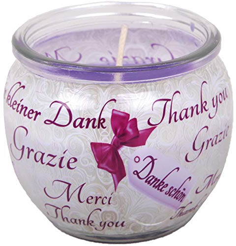 HS Candle Duftkerzen Sprüche im Glas, lange Brenndauer und angenehmer Duft (Danke Schön)