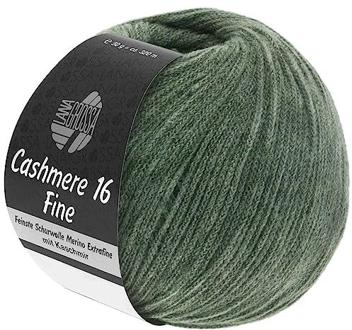 LANA GROSSA Cashmere 16 Fine | Aus Kaschmir- und Merinowolle | Handstrickgarn aus 80% Schurwolle (Merino extrafine), 10% Kaschmir & Polyamid | 50g Wolle zum Stricken & Häkeln | 320m Garn FB 34