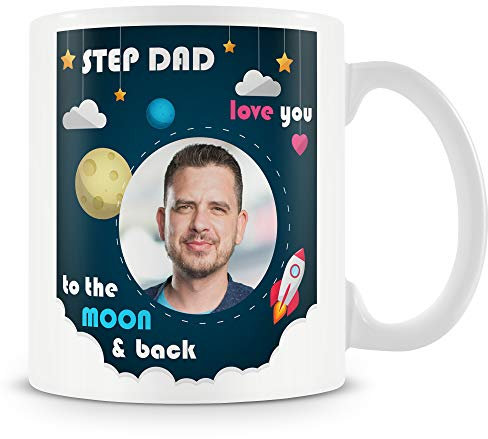 Step Dad Photo Mug Gift - Step Dad Love You to The Moon and Back Cup