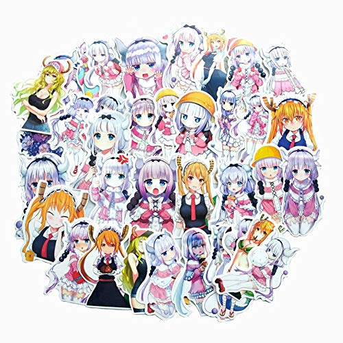 ALTcompluser 37 stk Anime Miss Kobayashi's Dragon Maid Stickers Wasserdicht Vinyl Aufkleber für Laptop, Gepäck, Skateboard