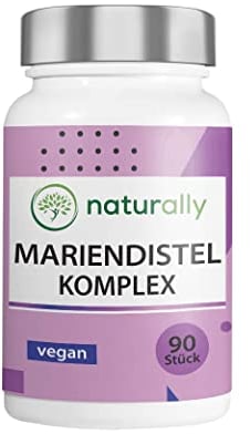 naturally Leber Komplex [125 Stück] - Mariendistel Kapseln mit Artischocken, Löwenzahn, Cholin, Desmodium, vegan, Leber entgiften und Leberkur