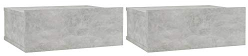 Tidyard Hängende Nachttische 2 STK. Wand Nachttisch Nachtkommode Hängeschrank Nachtschrank Nachtkonsole Sofatische Boxspringbett Beistelltisch Betongrau 40 x 30 x 15 cm Spanplatte