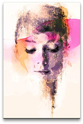 Audrey Hepburn Filmlegende Filmstar Hollywood Frühstück bei Tiffany Kunst Farbenfroh 60x90cm Leinwandbild
