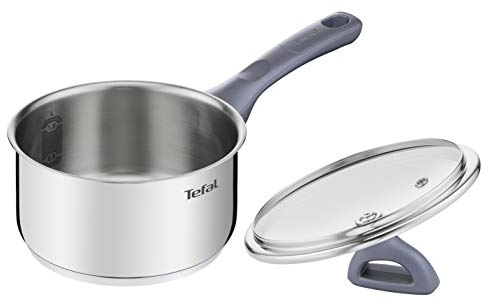 Tefal Daily Cook - Cazo de 16 cm + Tapa, Apto inducción, sin antiadherente, capacidad de 1L, base reforzada, apto lavavajillas y horno, acero inoxidable
