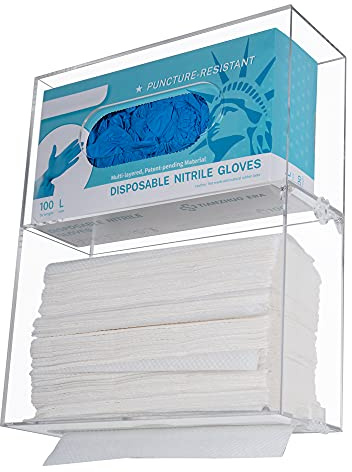 Aphbrada Acryl-Handschuhfach und Papierhandtuchhalter, Spender, Wandhalterung, transparent