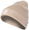Rough Beanie - Beanie Mütze, Strickmütze mit Echt-Leder/Stick Veredelung, Viele Farben zur Auswahl (Manufaktur13/M13) (Sand)