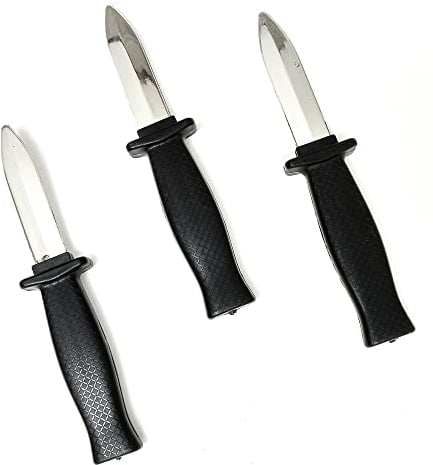 3 Pack of Toy Joke Fake Plastic Retractable Trick Gag Knife Game Halloween Slasher Cosplay Costume Accessory Knives