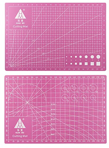 sourcing map Schneidematten 8,7 x 5,9 drehbare Stoffmatte, selbsterholend, doppelseitig für Bastler, Heimwerker, kreatives Design, Nähen, Pink