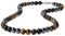 GAVU Ausgewähltes Geschenk 10mm Braunes Tigerauge Hämatit Regenbogen Obsidian Kristall Halskette 50cm