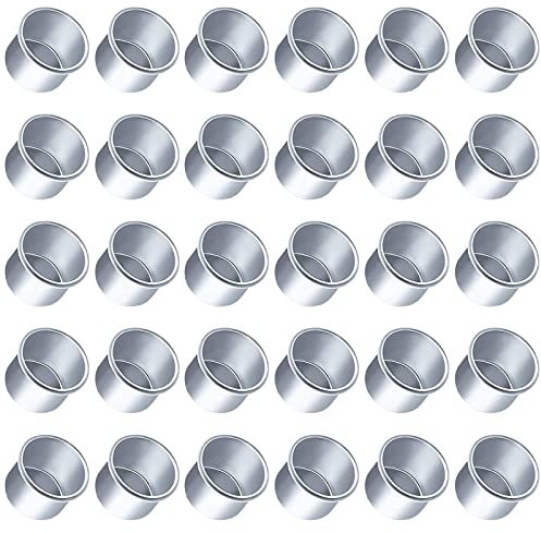 CHAMEEN 30 portavelas de metal pequeño para velas de árbol, 22 mm, para velas de árbol, velas de muñecas, velas de pirámide, velas de mesa, velas de té, portavelas de té, botellas, color plateado
